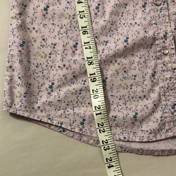 Crazy Cowgirl Lilac Purple Pearl Snap Floral Print I Sleeveless Collared Top Sm - Picture 6 of 13